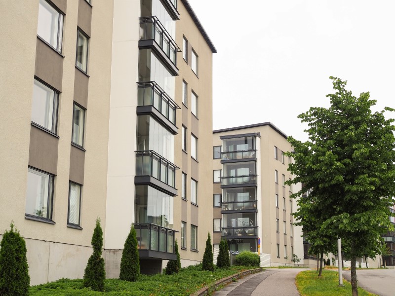 Turun Westparkin uusia vaaleita kerrostaloja.