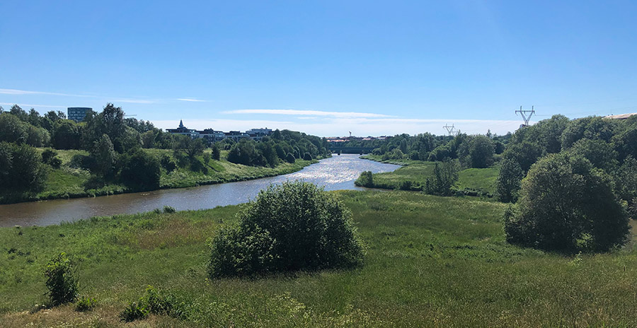 Näkymä Aurajoelle Turun Raunistulasta